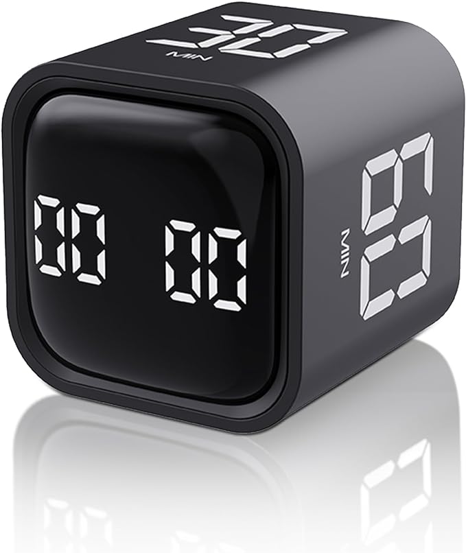 VEWINGL Cube TimerRotation Timer5103060 Minutes and Custom CountdownProductivity TimerPause and ResumeSilentVibrate and