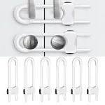 Cabinet Locks for Babies, Baby Proofing Cabinets, 6 Pack U-Shaped Child Locks fo