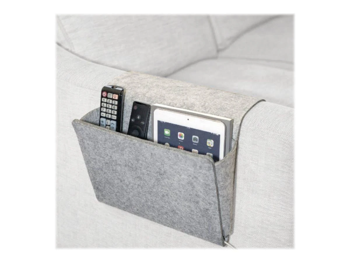 Kikkerland Pocket Felt Caddy, Storage, Organizer, Holder Bedside, Grey, Large