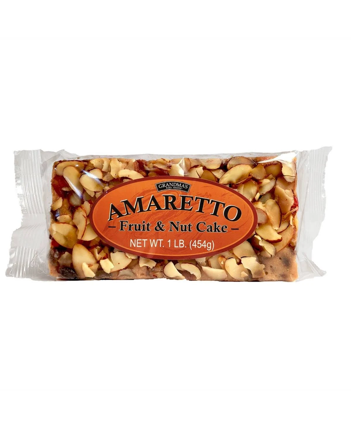 Beatrice Bakery Co. Premium Amaretto Fruitcake, Grandma's Baked Fresh Delicious Dessert Made With Fruit and Nuts With Amaretto and A Touch of Brand, Est. 1917 (16 oz Cellophane)