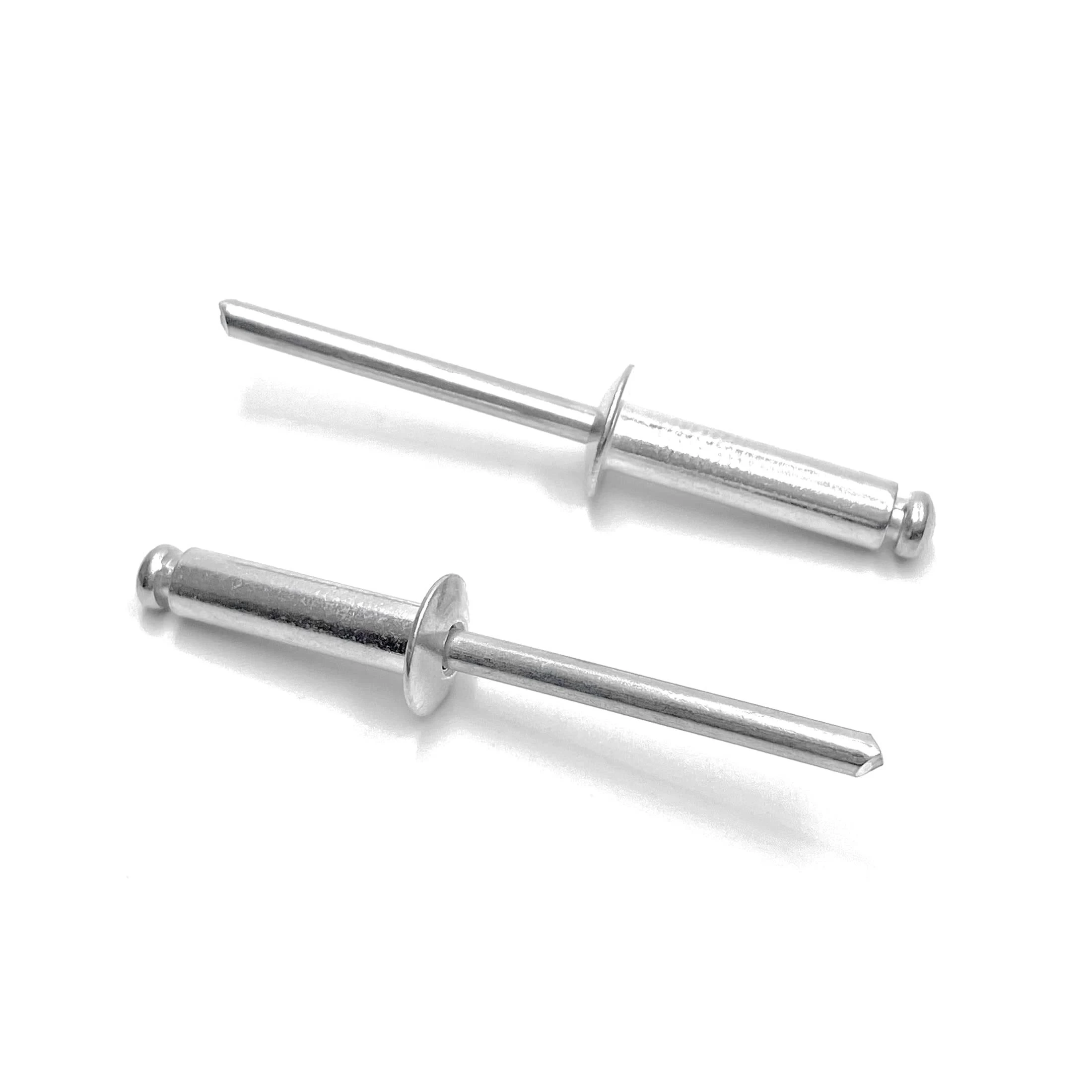 5/32" x 3/8" Aluminum Blind Rivets, 4mm x 10mm Pop Rivets, Aluminum Grip Steel Mandrel, 100 PCS