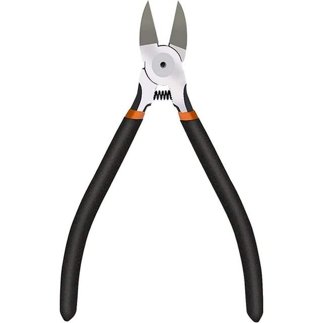 BOENFU Small Wire Flush Cutters 5-in, Sharp and Precision Side Cutting Pliers with Spring, Small Wire Snips for Jewelry Making, Model Cutting, Electronic - Black