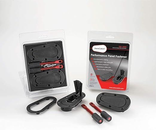 120-2000 Above Panel Flush Locking Hood Latch and Pin Kit - Black