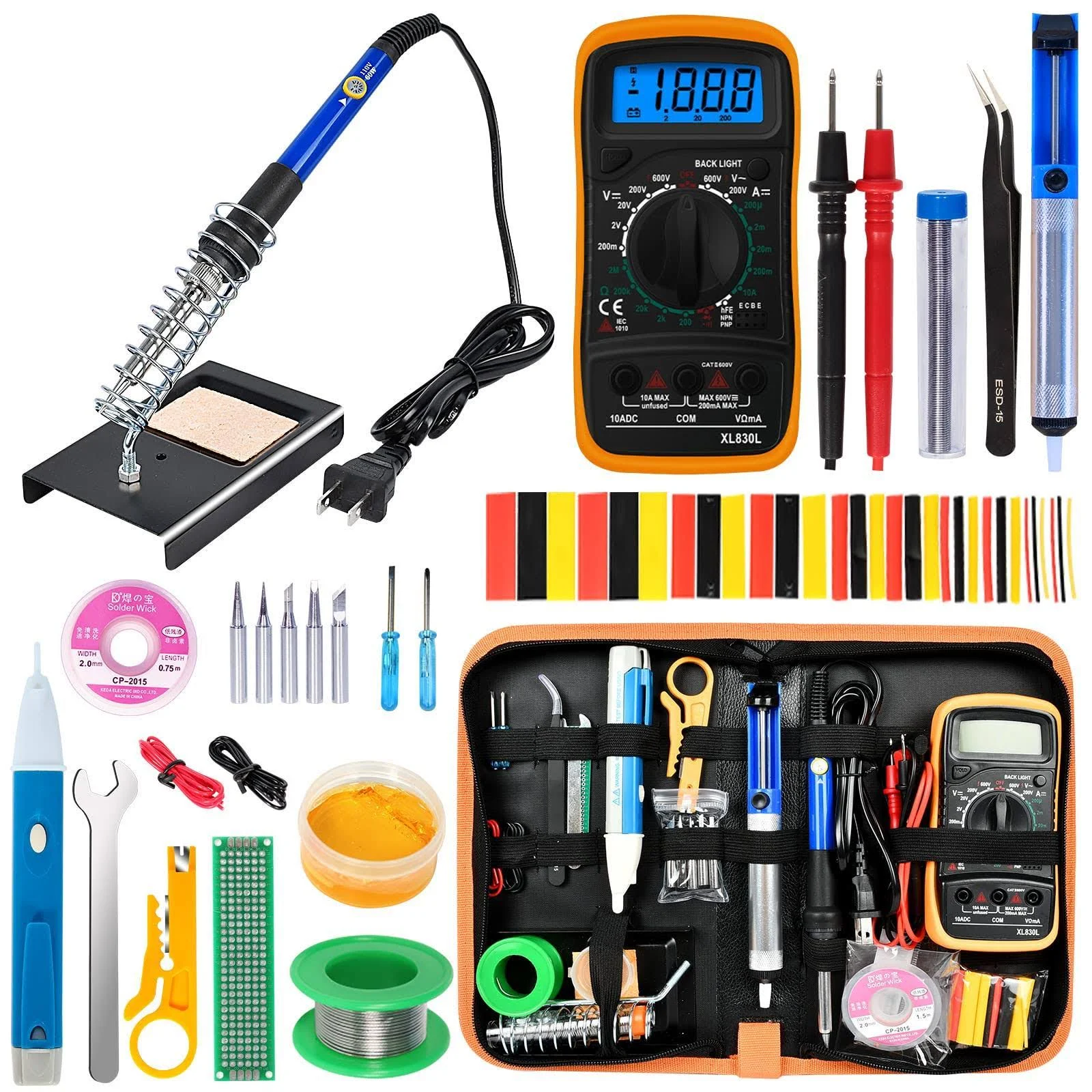 KYZHXVO Soldering Iron Kit,Soldering Iron 60W Adjustable Temperature, Digital ...