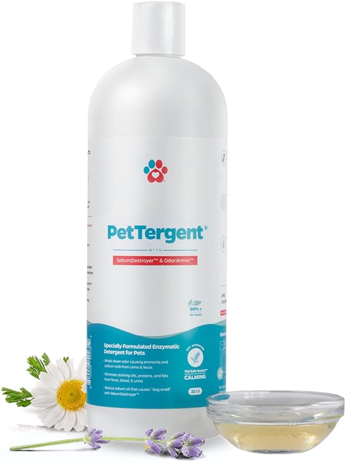 Pet Parents® PetTergent®, Enzymatic Pet Laundry Detergent, 32 oz 32 Loads Pet Stain Remover & Pet Odor Eliminator, Laundry Detergent for Pets (Calming, 32 oz)