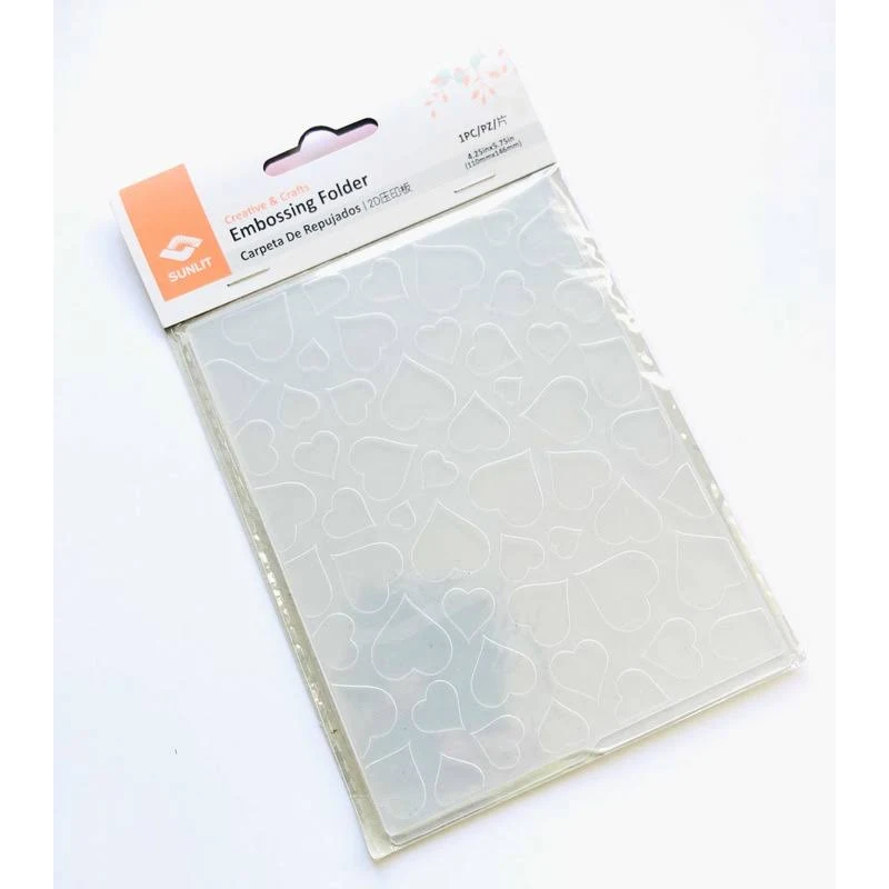 Bira Craft 4.25" x 5.75" Embossing Folder, Valentine's Day Embossing Folder, Assorted Designs. (Heart)