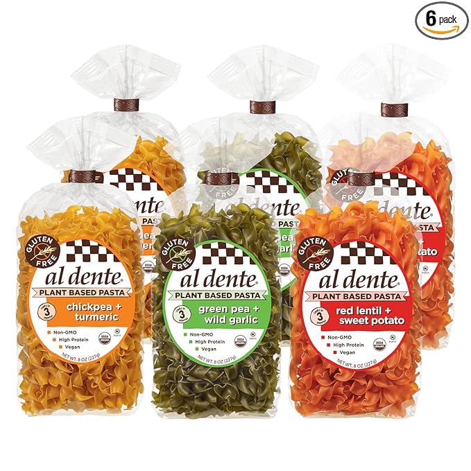 Al Dente Pasta Plant Based Variety Pack, 8 Fl Oz (Pack of 6)