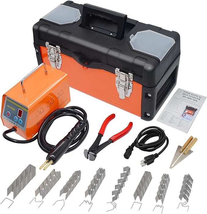 WISPAUSU Plastic Welding Kit with 800PCS Staples/5-Leve<wbr/>ls Power/LED Display L...