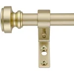 Decopolitan 3/4" Knob Curtain Rod, 18 to 36 Inches, Antique Brass