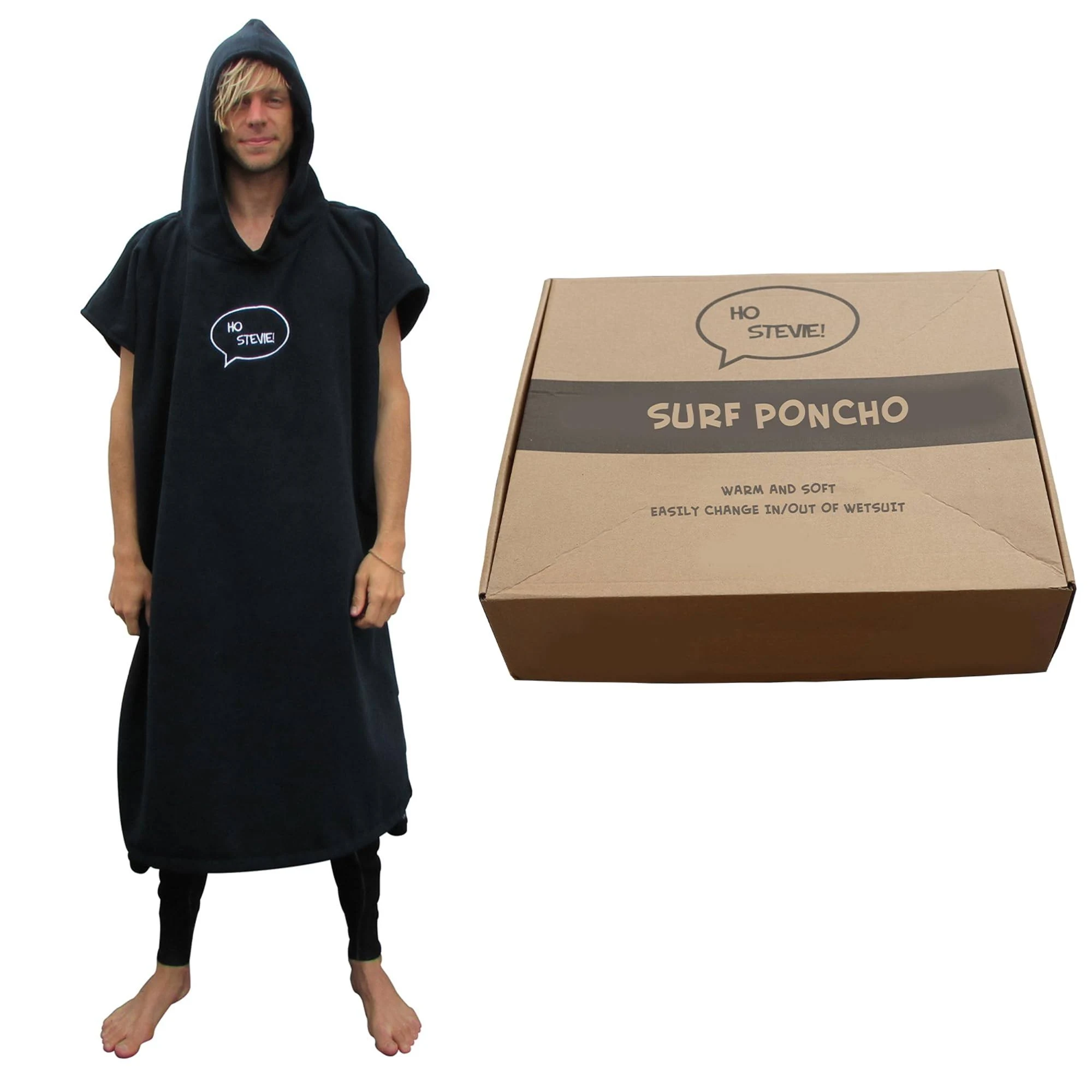 Ho Stevie! Surf Poncho - Warm and Soft - Easily Change in/Out of Wetsuit Without Towel Falling Down