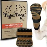 DOK TigerToes Premium Non-Slip Dog Socks for Hardwood Floors - Extra-Thick Grip That Works Even When Twisted - Prevents Licking, Slipping, and Great for Dog Paw Protection (Cool Caramel, Small)