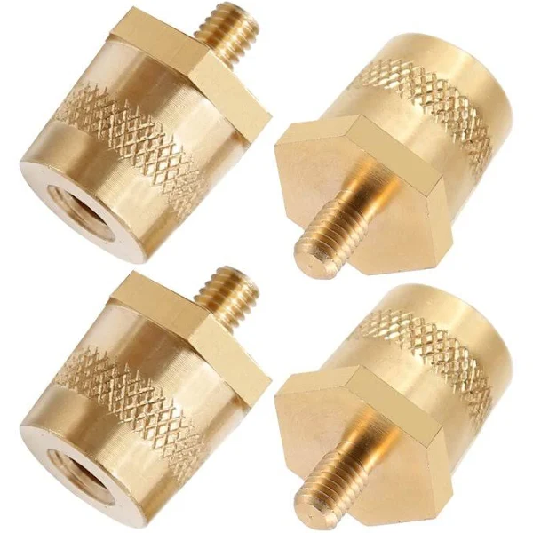 2 Pair M6 Battery Terminal Connector,Auto battery Terminal Brass Post Adapter,Charging Post Adapter Taper Stud Extender Screws Nuts