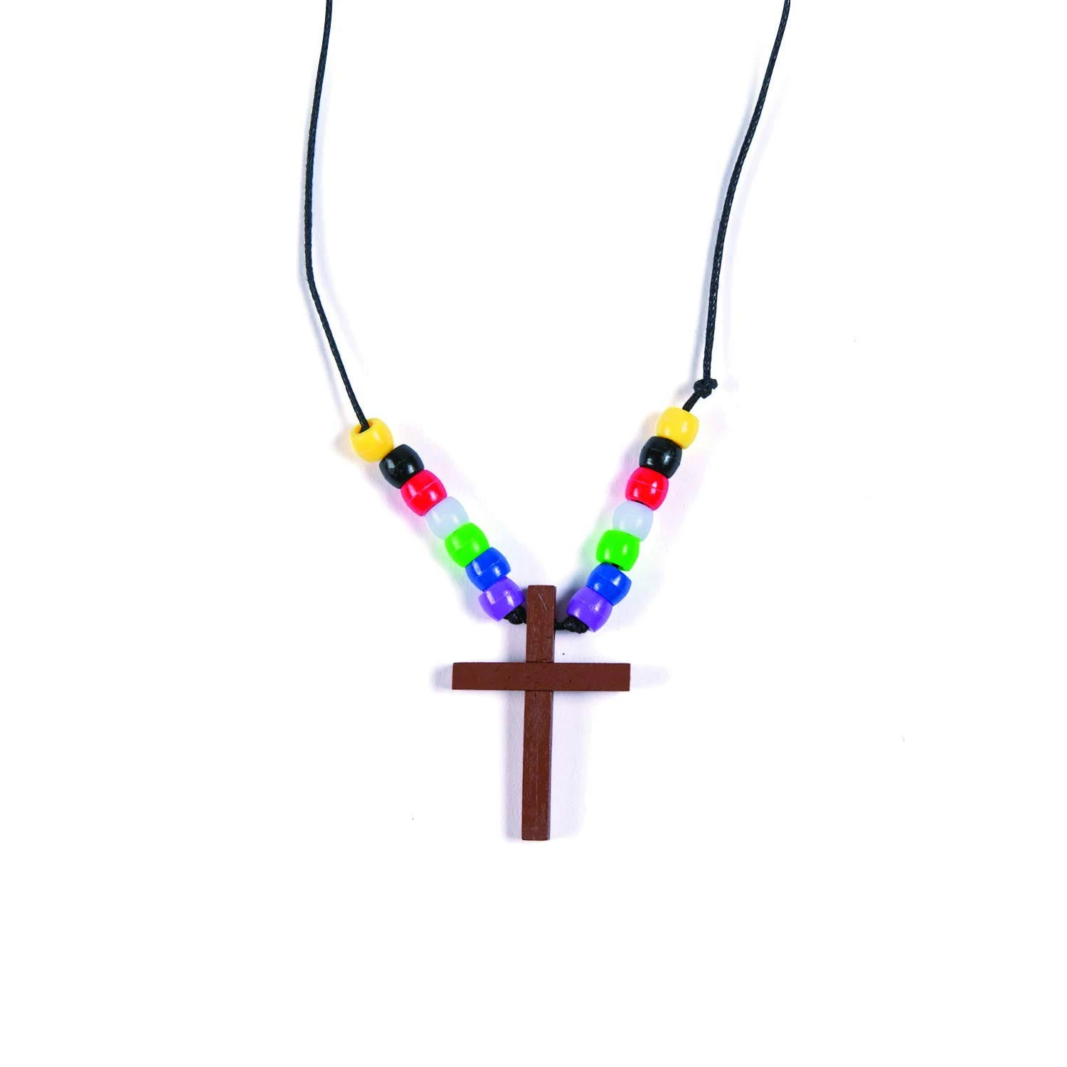 12-Pack Wooden Cross Faith Necklace Craft Kit