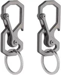 Tibitdeer Titanium Key Chain,Multifunctional Carabiner Keychain, 2 Pack