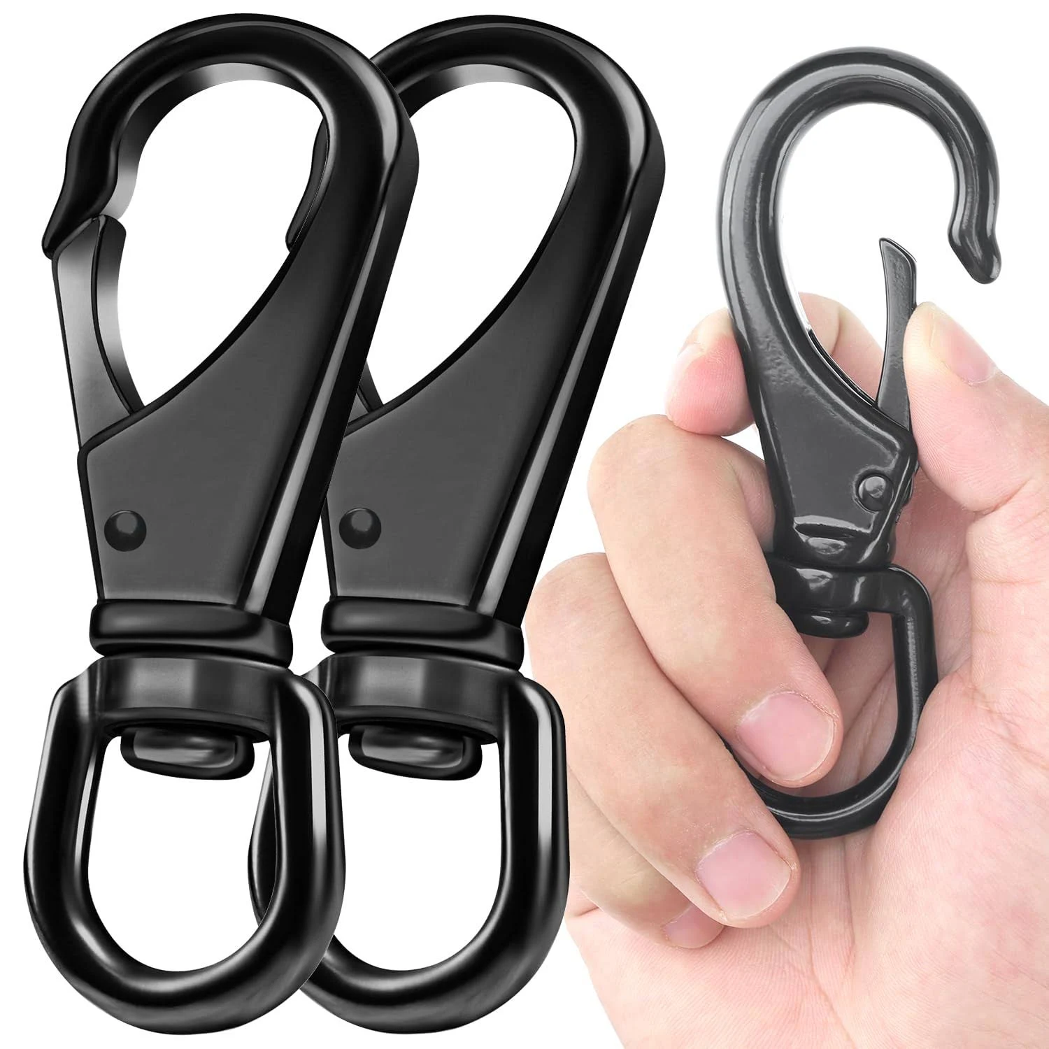 2 PCS Swivel Snap Hooks 4.62 inch Swivel Hooks 220 LBS Capacity Heavy Duty Fl...