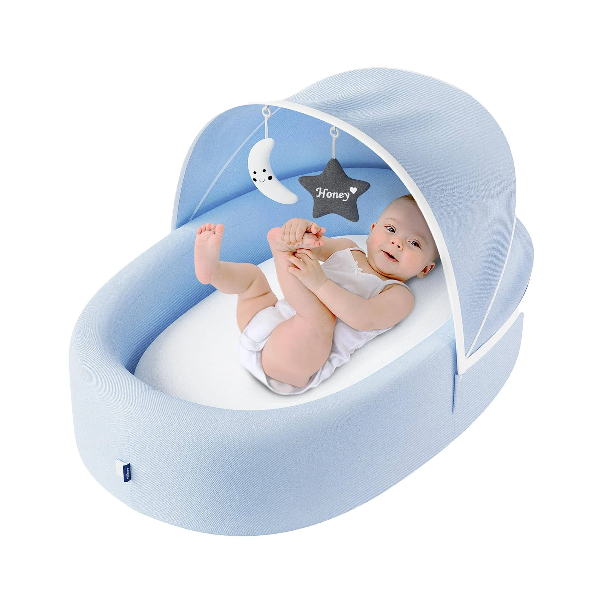 Premium Baby Lounger - Baby Bassinet for Newborn, Infant and Toddler - Baby Nest Lounger - Blue