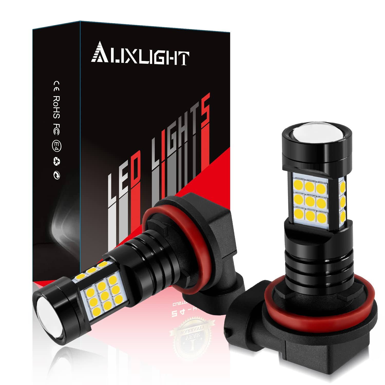 AUXLIGHT H11 LED Fog Light DRL Bulbs, 2400 Lumens Extremely Bright H8 H11LL H8ll ...