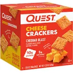 Quest Nutrition Cheese Crackers, Spicy Cheddar Blast, 12g of Protein, Low Carb, Made with Real Cheese, 12 Count (1.06 oz bags)