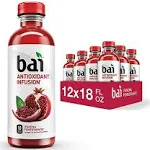 Bai Flavored Water, Ipanema Pomegranate, Antioxidant Infused Drinks, 18 Fluid Ounce Bottles, 12 Count