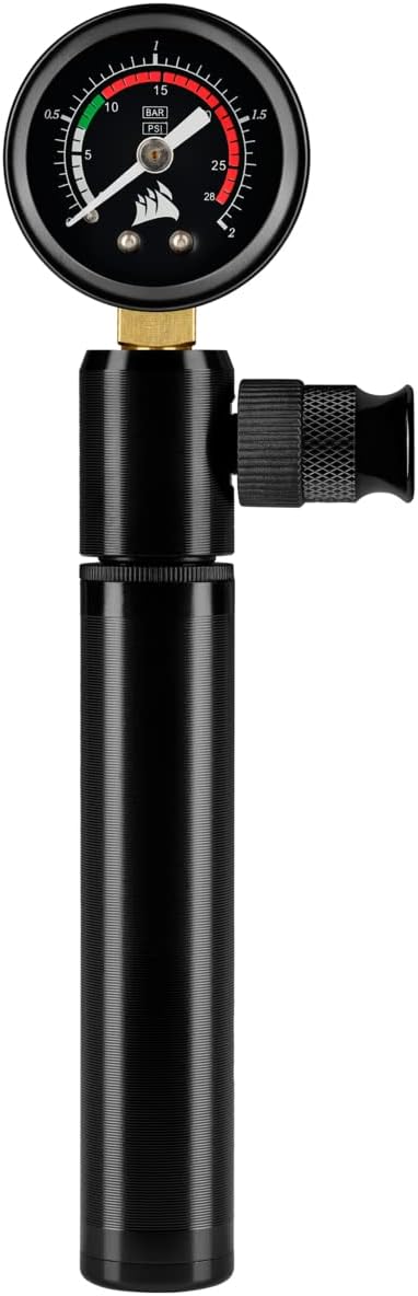 Corsair Hydro X Series XT Pressure Leak Tester Tool Kit (Quick and Safe, Hand-Operated Air Pump Included, Precise Pressure Readings, 20cm Connection Hose System) Black