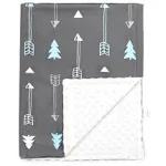 Baby Blanket for Boys Girls Baby Blankets Newborn,Super Soft Comfy,Patterned Minky with Double Layer,Dotted Backing, 30 x 40 Inch,Grey Arrow