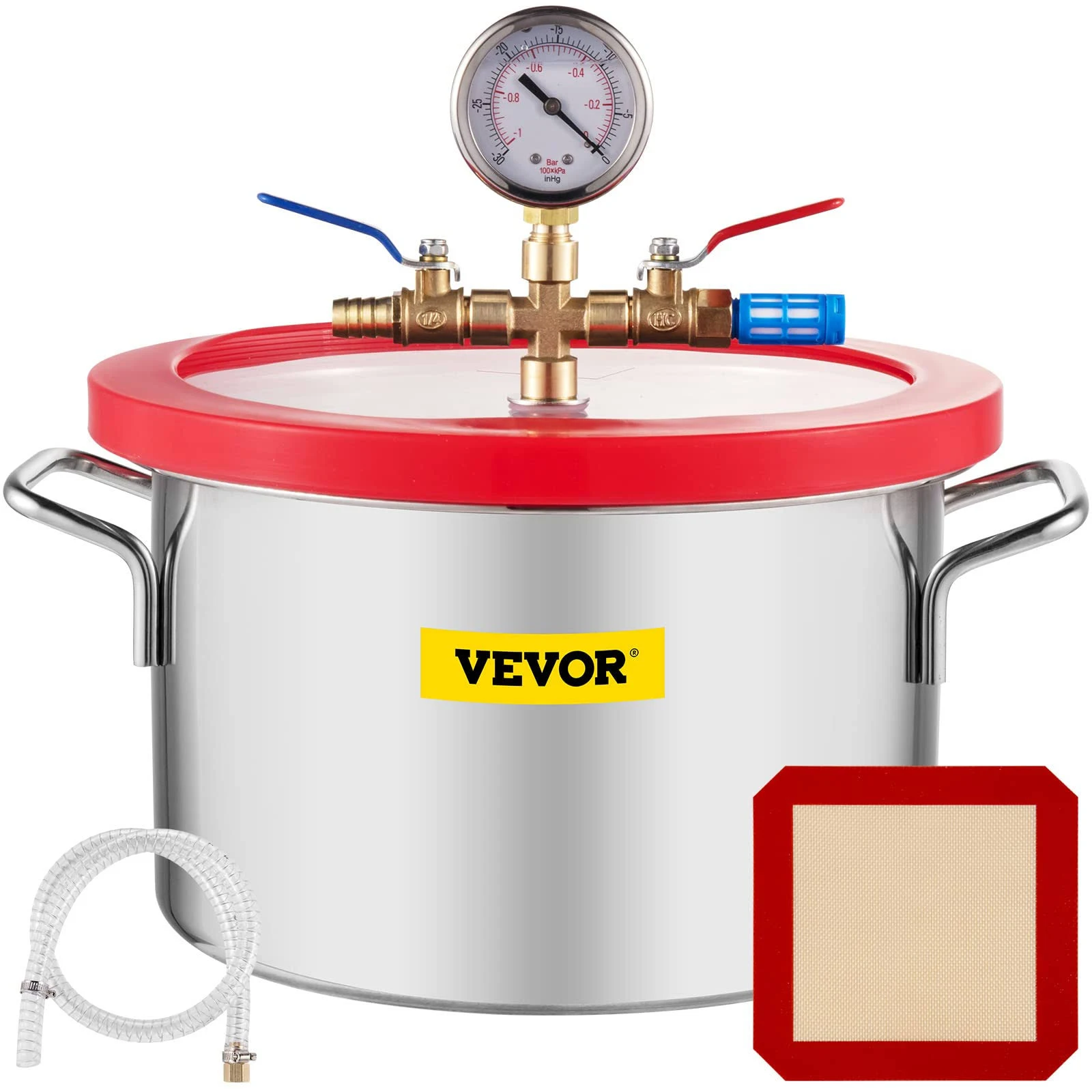 VEVOR 1.5 Gallon Vacuum Chamber Stainless Steel Acrylic Lid Degassing Urethane