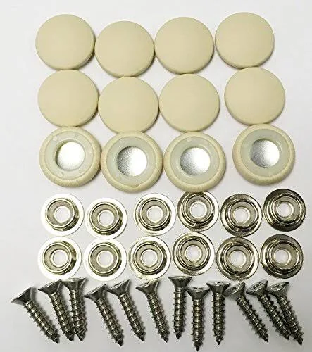 Set of 12 Dura Snap Upholstery Buttons #30 French Vanilla Vinyl