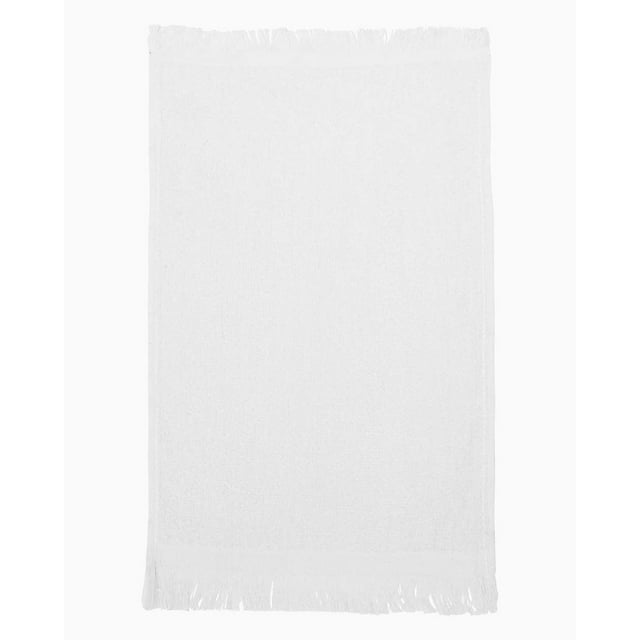 Q-Tees - Fringed Reversible Fingertip Towel, Cotton, Size: 11in W x 18in L (10 P