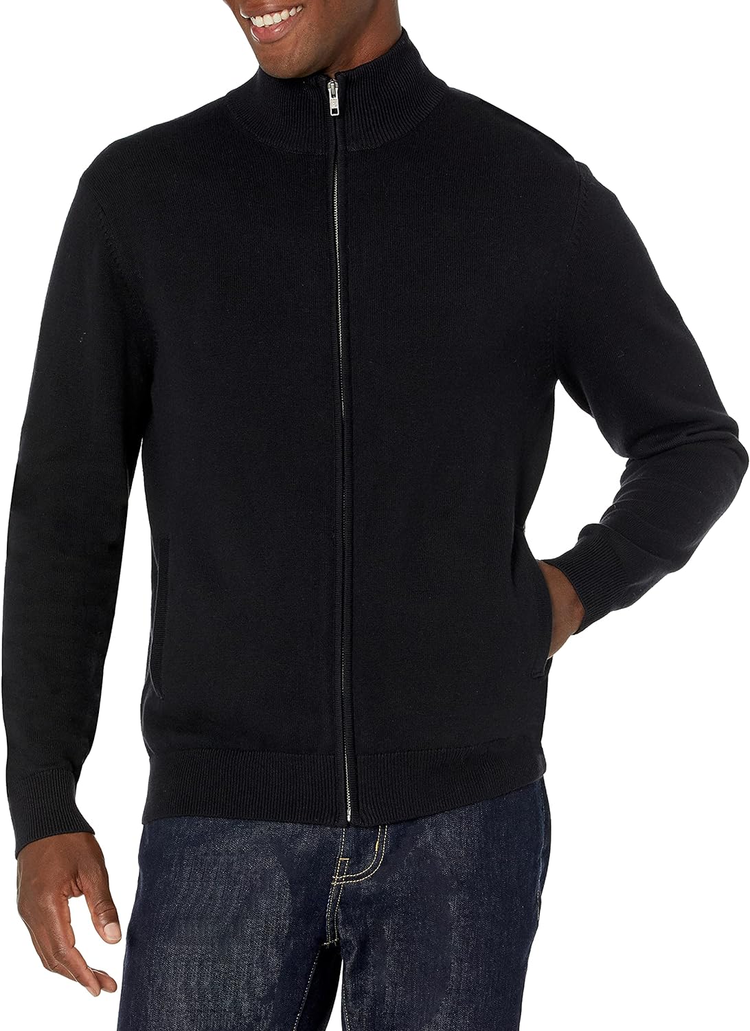 Amazon Essentials Men's Full-Zip Cotton Sweater