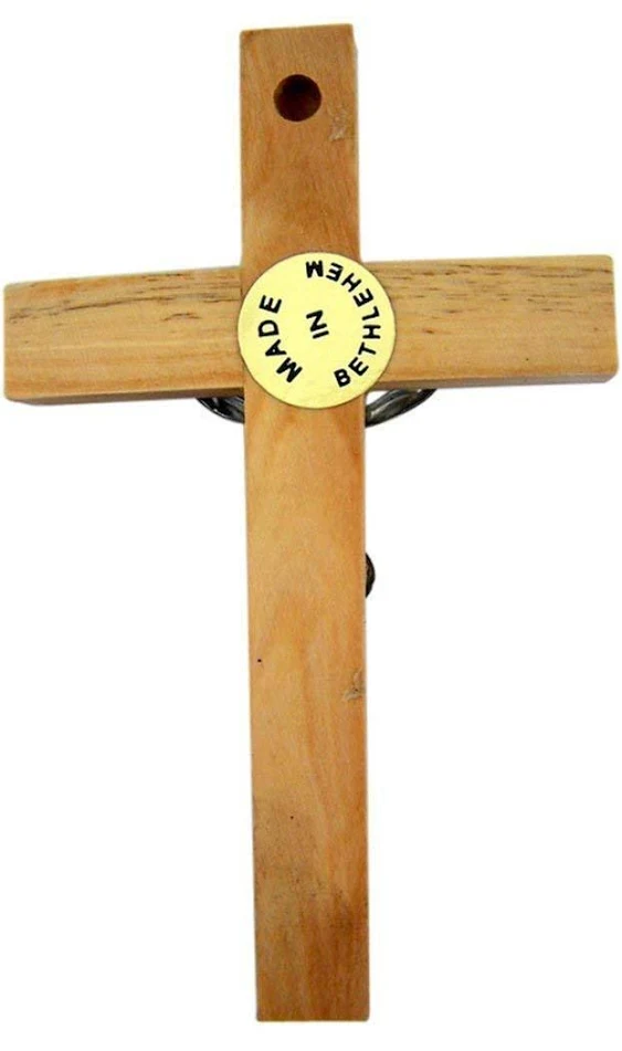 Religious Gifts Olive Wood Jesus Christ Wall Cross Crucifix, 4 Inch