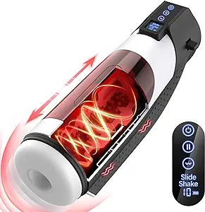 Automatic Male Masturbator Sex Toys for Men Sex Toy, Male Sex Toys Adult Toys Pocket Pussy Penis Pump Sex Machine, 3D Male Stroker Male Masturbators with 10 Vibrating & 8 Thrusting & LCD Display