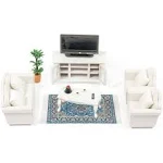 SAMCAMI Wooden Dollhouse Furniture Set - 1 12 Scale Miniature Dollhous