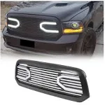 HECASA Front Big Horn Grille Replacement Shell Compatible with 2013-2018 Dodg...