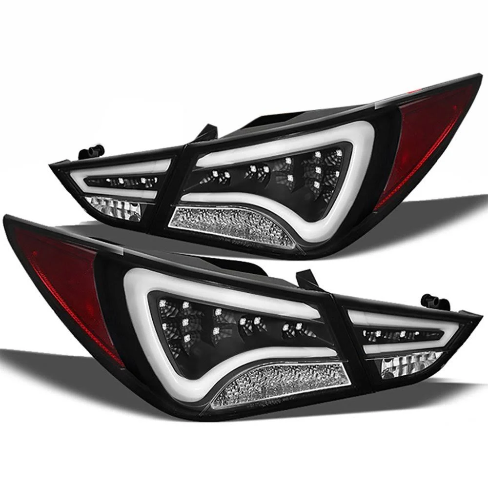 Vipmotoz 2011-2013 Hyundai Sonata LED Tail Lights, Driver & Passenger Side, Black