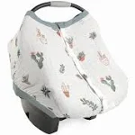 Little Unicorn 100% Cotton Muslin Car Seat Canopy | Super Soft Lightweight Cover with Window | Breathable | Magnetic Closure | Baby and Infant | Machine Washable | Shower Gift | Watercolor Roses