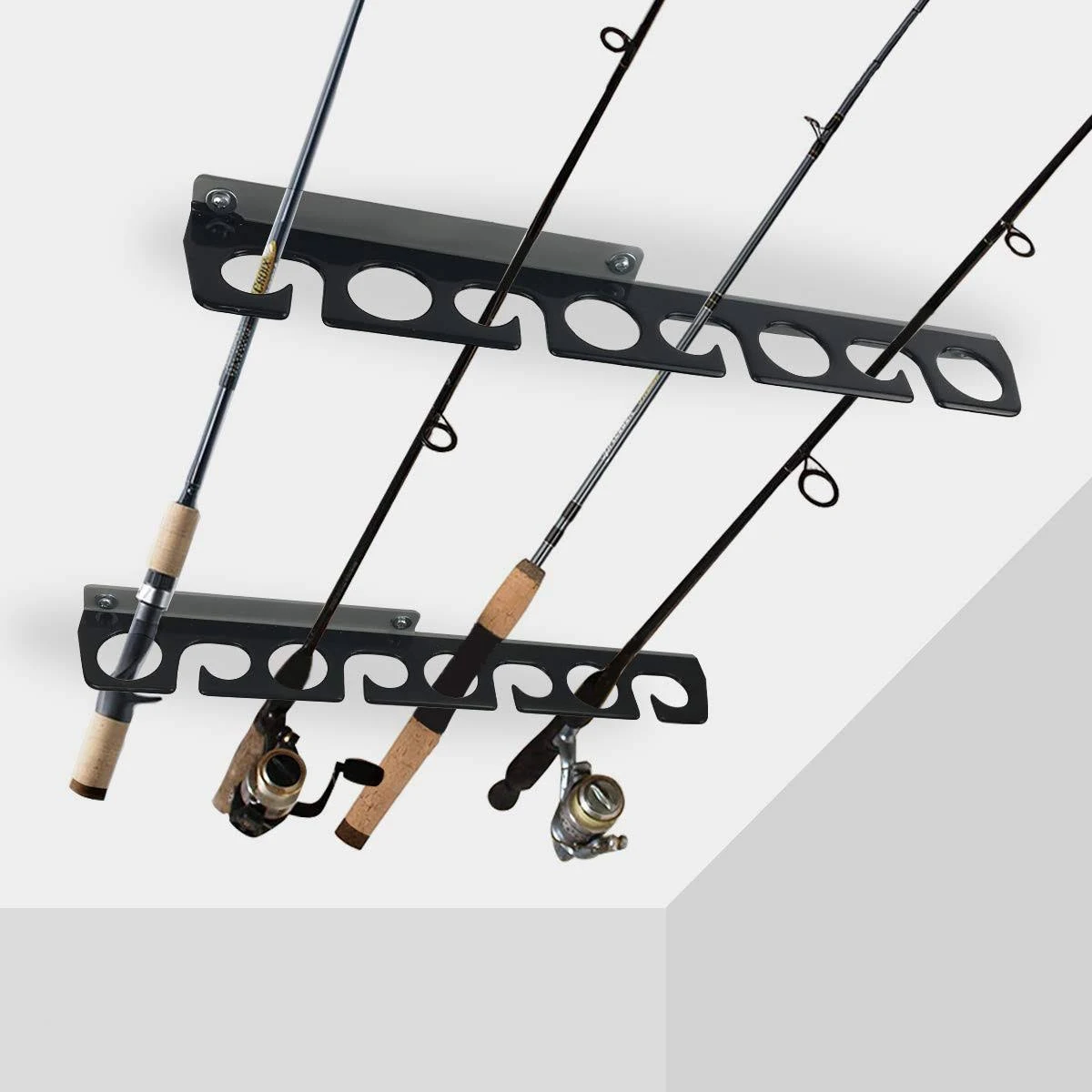 Fishing Rod Ceiling/Wall Storage Rack, Fishing Pole Holder for Garage &amp; Cabin...