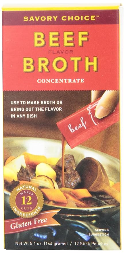 Savory Choice Liquid Beef Broth Concentrate 5.1 Ounce Box (Pack of 2)