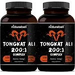 Tongkat Ali 200:1 (Longjack) Extract for Men, 2000mg Per Serving, Indonesia Origin, Eurycoma Longifolia | with Panax Ginseng for Energy, Stamina, & Male Health Support (150 Count (Pack of 2))