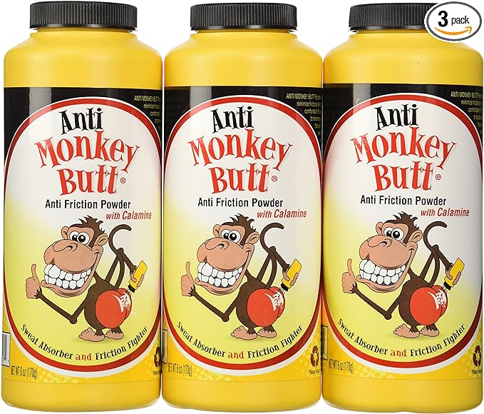 Anti-Monkey Butt Powder Anti-Friction Plus Sweat Absorber (3 pack)