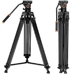 K&F Concept 184cm Video Tripod Heavy Duty Aluminum w/ 360°Fluid Head VA18+ VH081  | eBay