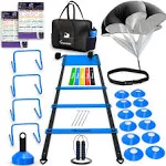 Agility Training Equipment Set | Soccer Training Equipment for Kids Youth | Agility Ladder Speed Training Equipment with Bag | Football Training Equipment with Speed Hurdles, Cones for Footwork