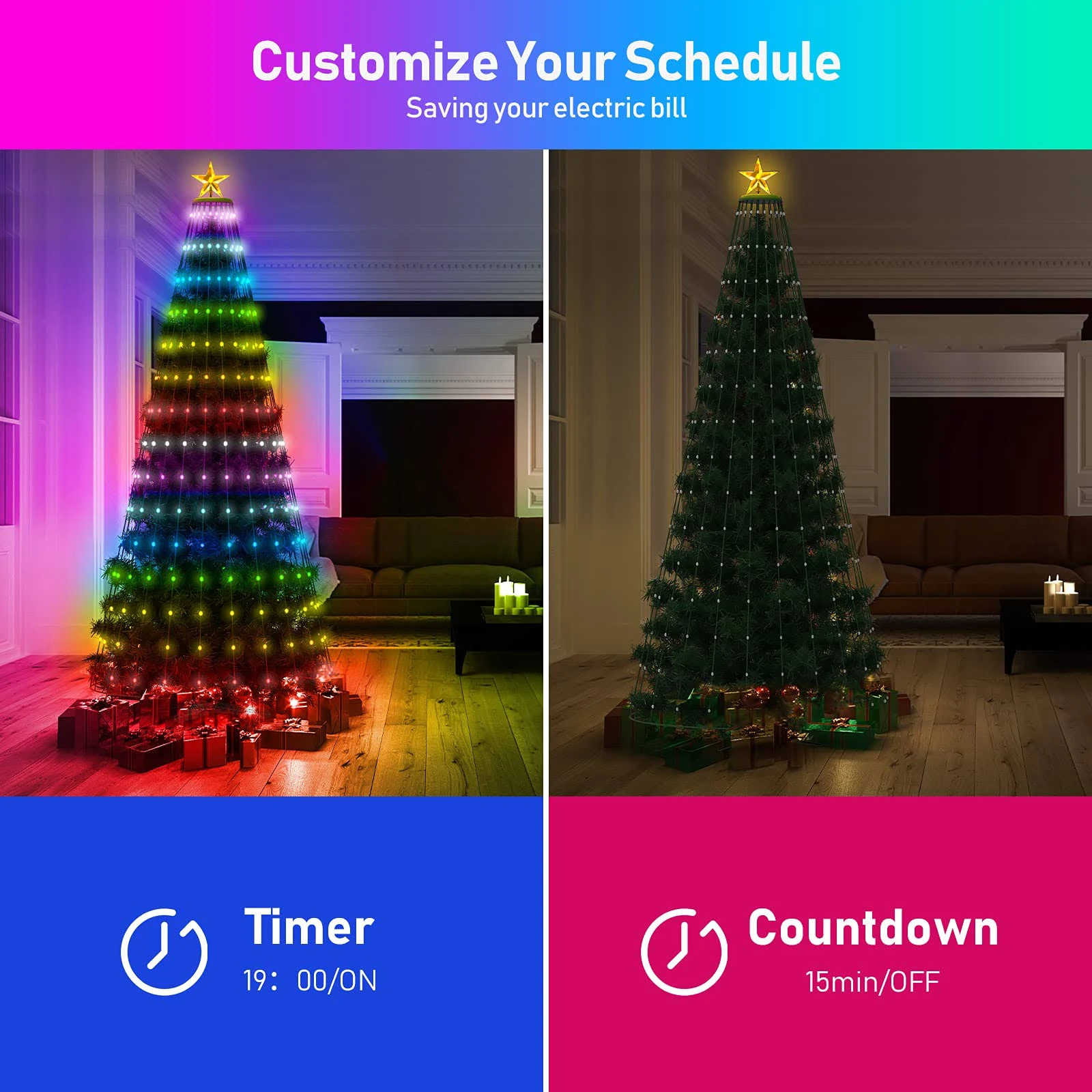 5 FT 244 LEDs Smart Pop Up Christmas Tree, APP Programmable Pre-Lit Collapsible Xmas Tree RGB Color Changing, 27 Light Modes Dimmable Artificial Lighted Pull Up Christmas Tree for Indoor Outdoor Decor