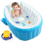 Intime Baby Inflatable Bathtub, Portable Infant Toddler Bathing Tub Non Slip Travel Bathtub Mini Air Swimming Pool Kids Thick Foldable Shower Basin