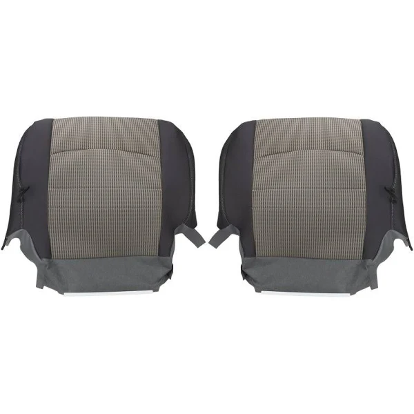 AUTOKAY 2Pcs Main Driver + Passenger Side Bottom Cloth Seat Cover Fits for Dodge Ram 1500 2500 3500 2009-2012