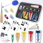 LUNARM Bias Tape Tool Kit with Instruction, 5 Sizes Bias Tape Maker (6mm 9mm 12mm 18mm 25mm) with 4 Pcs Sewing Machine Presser Foot, Sewing Clips, Bal