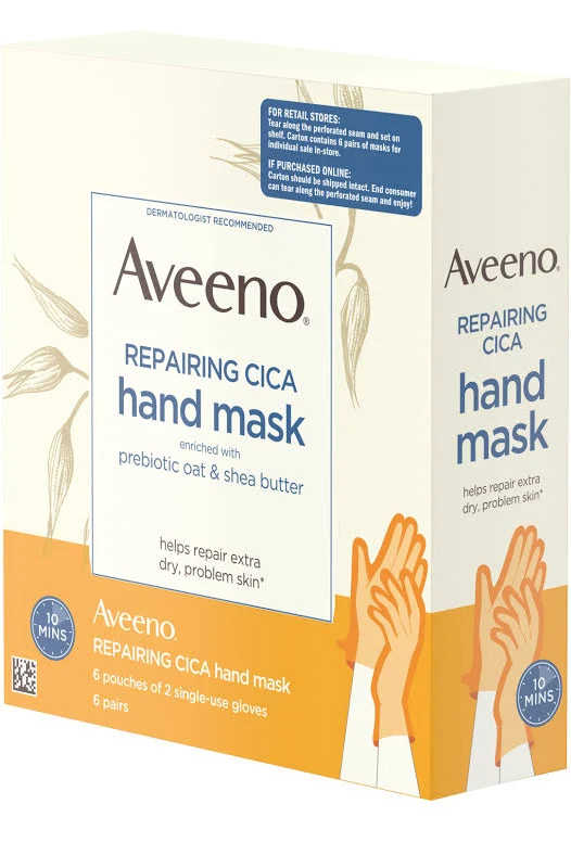 Aveeno Repairing Cica Hand Mask with Prebiotic Oat and Shea Butter