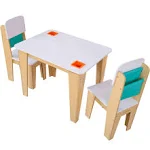 Kidkraft Wooden Pocket Storage Table & 2 Chair Furniture Set, Natural