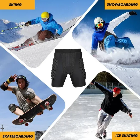 Protective Padded Shorts, 3D Protection Hip Butt EVA Protective Gear Guard for Ski Snowboard Skateboarding 5 Size Men Women Youth Kids