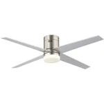 WINGBO 52 in. 4-Blade LED Standard Ceiling Fan with Remote Control and Light Kit Included, Nickel, Indoor WBCF-Q008-NI