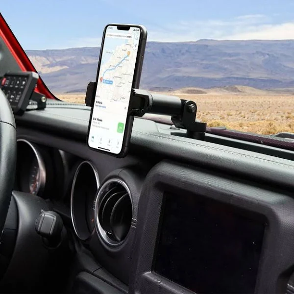 JOYTUTUS Heavy Duty Phone Mount for JL, Dash Mount Cell Phone Holder Compatible with Gladiator JT & 2018-2023 Wrangler JL (NOT 4xe), Compatible with iPhone Android Smartphone, Driver Side